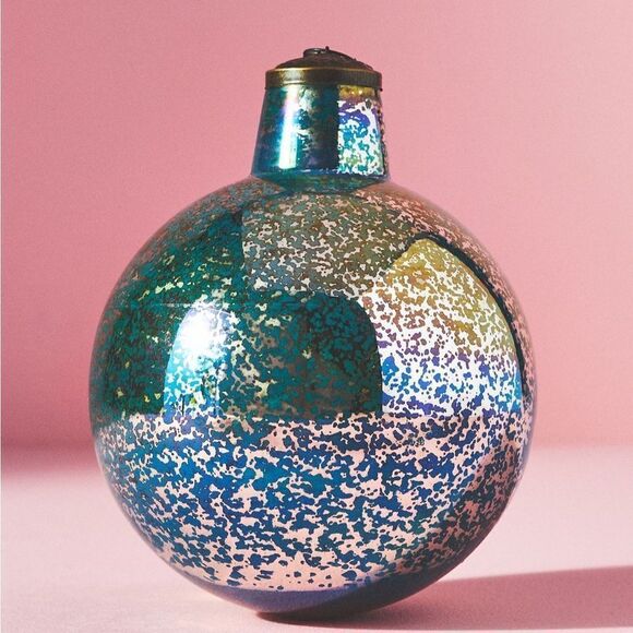 Anthropologie Blue and Purple Kugel Glass Ornament Large 8” - Picture 1 of 6
